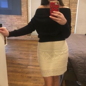 Cream sweater skirt